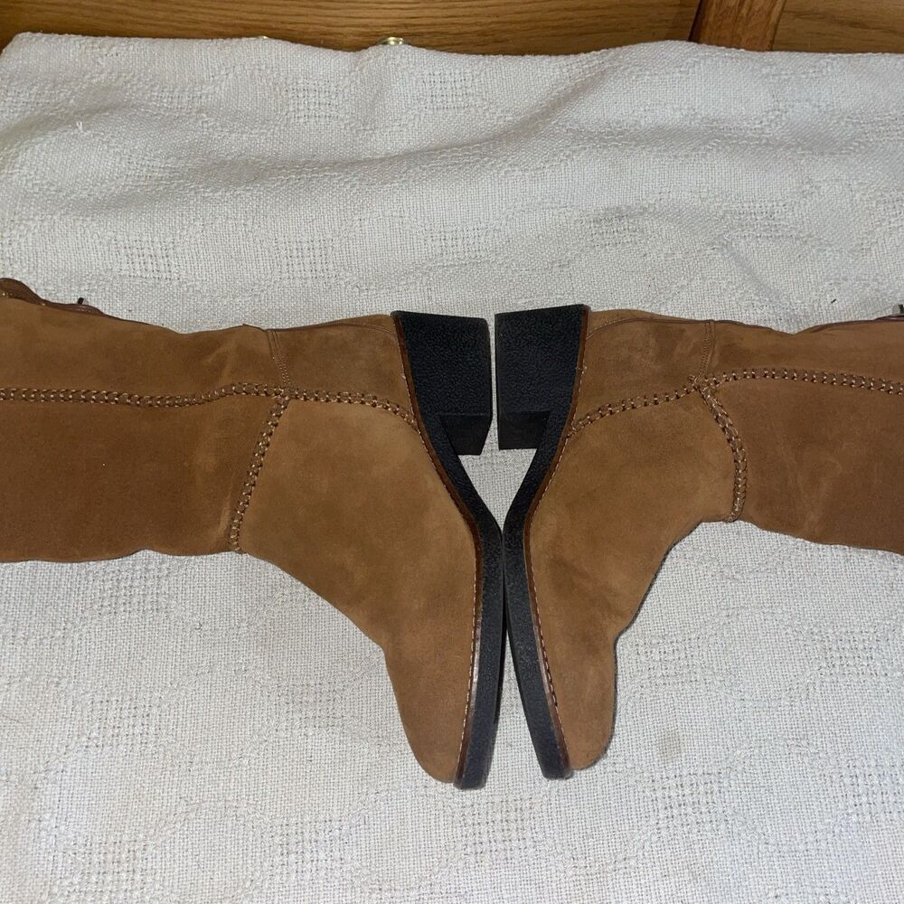 Coach Women’s Knee Boots Size 6.5 M Brown Suede Leather Going Out Party Fun - Picture 5 of 12